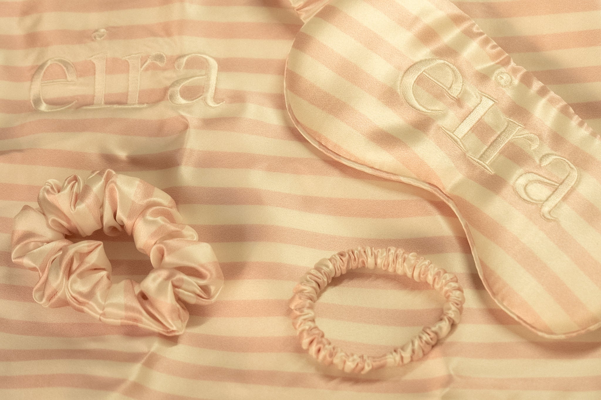 Rosé Stripe Silk Set